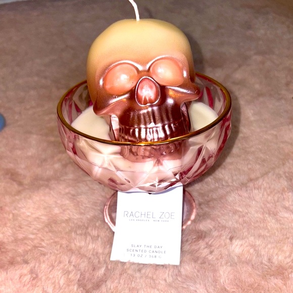 Rachel Zoe Other - Rachel Zoe Pink Skull Scented Candle in Glass Holder